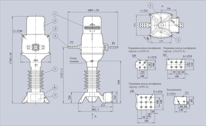 LVB1-35(GY)(W,W2,W3) Трансформатор струму інверторного типу 35 kV