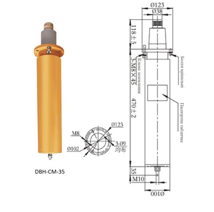 Розрядник перенапруг штепсельного типу  3-10 kV
