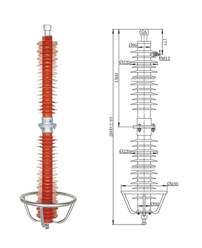 Беззазорний розрядник перенапруг підвісного типу  220 kV