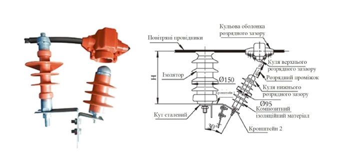 Розрядник підвісний з послідовним розривом 10 kV