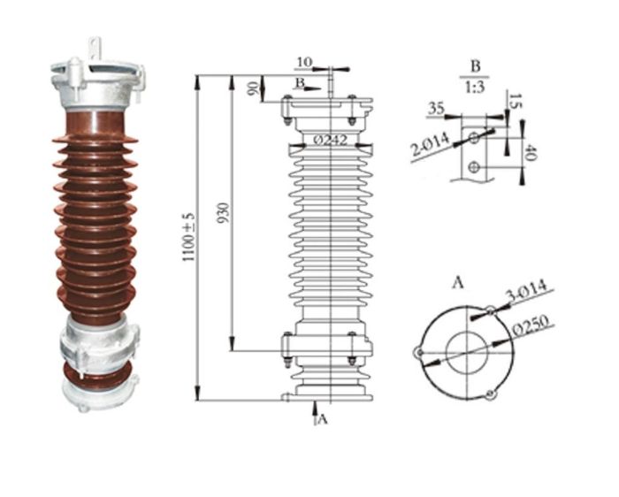 Розрядник перенапруг порцеляновий втулковий 35 kV