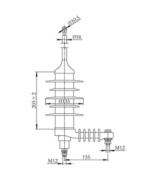 YH10W-17/45 Розрядник перенапруги стандартизованого типу 10 kV