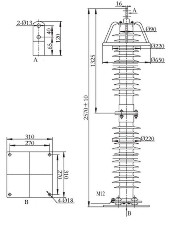 Розрядники перенапруги типу електростанції 220 kV